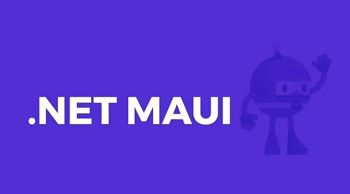 A purple background featuring the white .NET MAUI logo