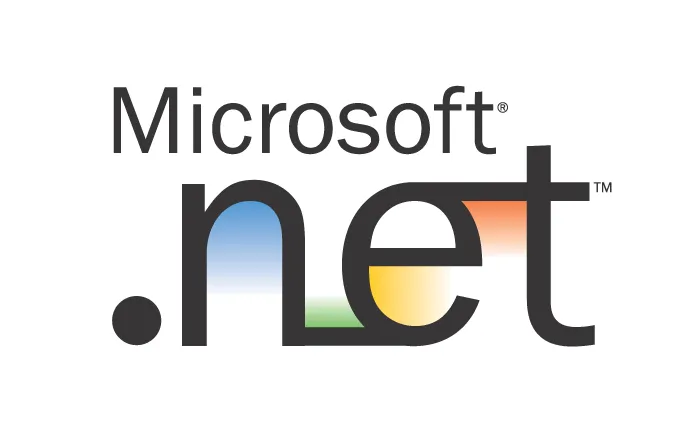 A white background featuring black text that reads 'Microsoft .NET'